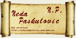 Neda Paskulović vizit kartica
